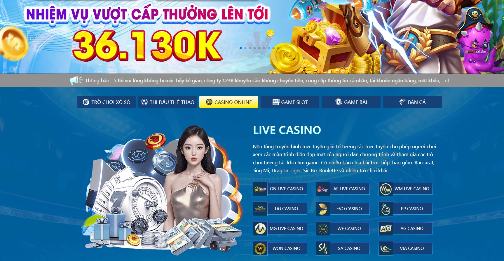 casino trực tuyến 123b