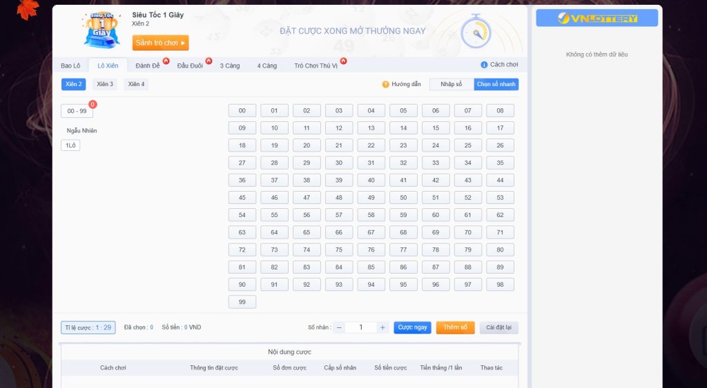 hướng dẫn đặt cược xổ số siêu tốc